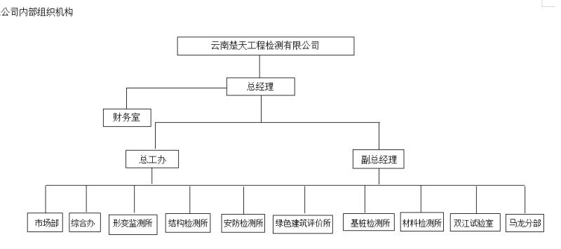 云南楚天工程检测有限公司组织机构